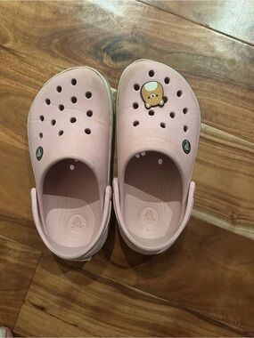 CROCS Kids Pink Slip-On Clog with Character Charm